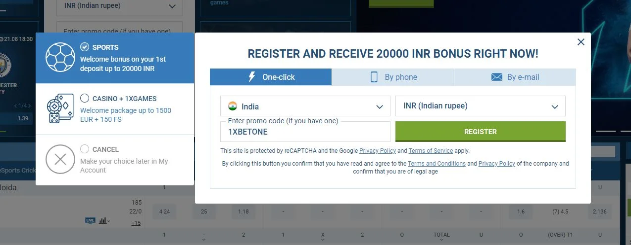 How to start playing 1xbet